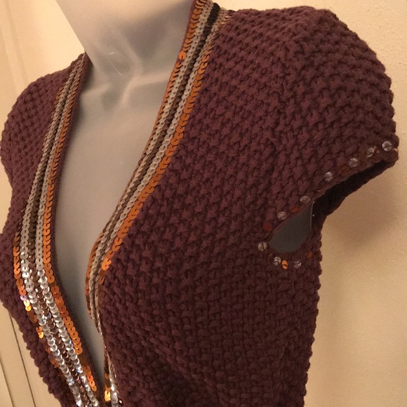 Bebe short sleeve sequined sweater - Picture 3 of 8